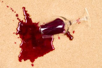 Spilled wine on carpet